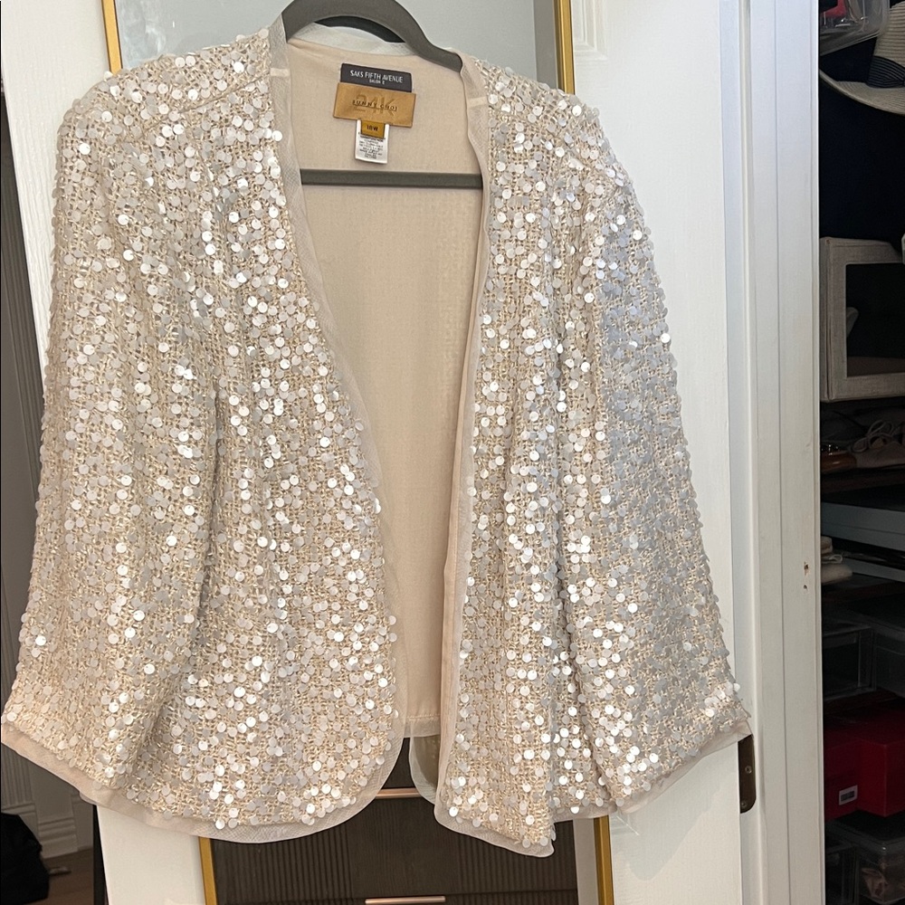 Saks Fifth Avenue Sequin Embellished Cape
